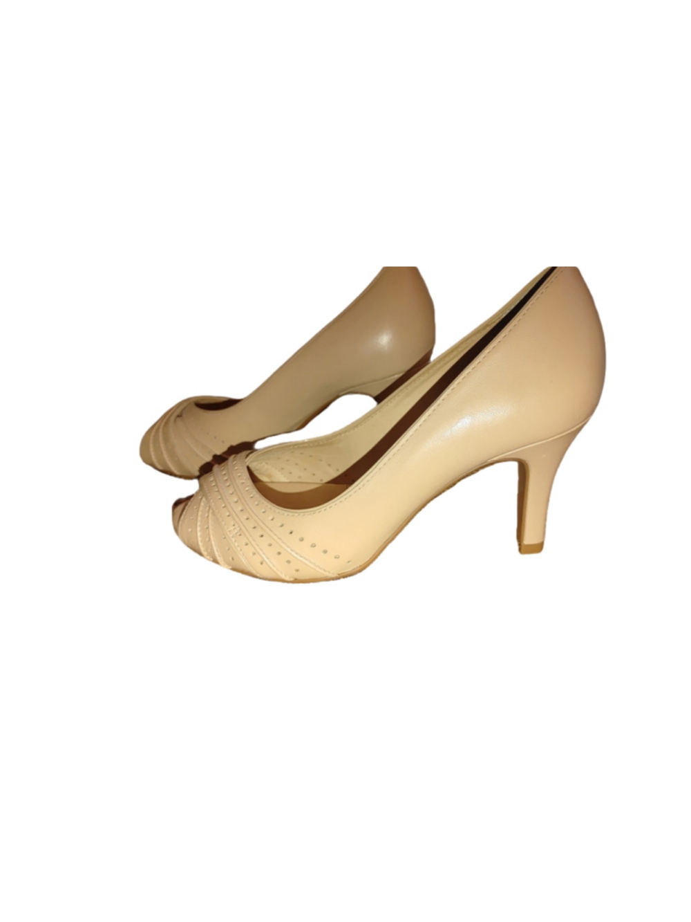 Nurture Pixie Leather Peep Toe Heels Size 6M